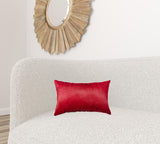 12" X 20" X 5" Wine Cowhide  Pillow - Homeroots