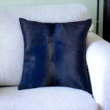 18" Navy Cowhide Throw Pillow - Homeroots