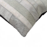 12" X 20" Gray Cowhide Throw Pillow - Homeroots - Flyclothing LLC