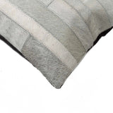 12" X 20" Gray Cowhide Throw Pillow - Homeroots
