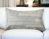 12" X 20" Gray Cowhide Throw Pillow - Homeroots