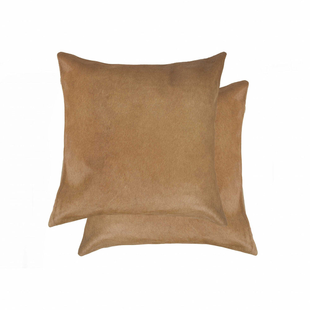 18 X 18 Tan Cowhide Throw Pillow - Homeroots