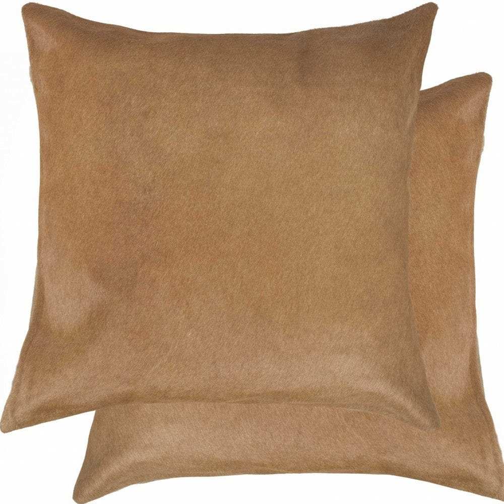 18 X 18 Tan Cowhide Throw Pillow - Homeroots - Flyclothing LLC