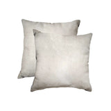 Set of Two Off White Cowhide Throw Pillow - Homeroots