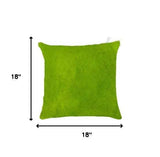Set of Two Lime Green Cowhide Throw Pillow - Homeroots - Flyclothing LLC