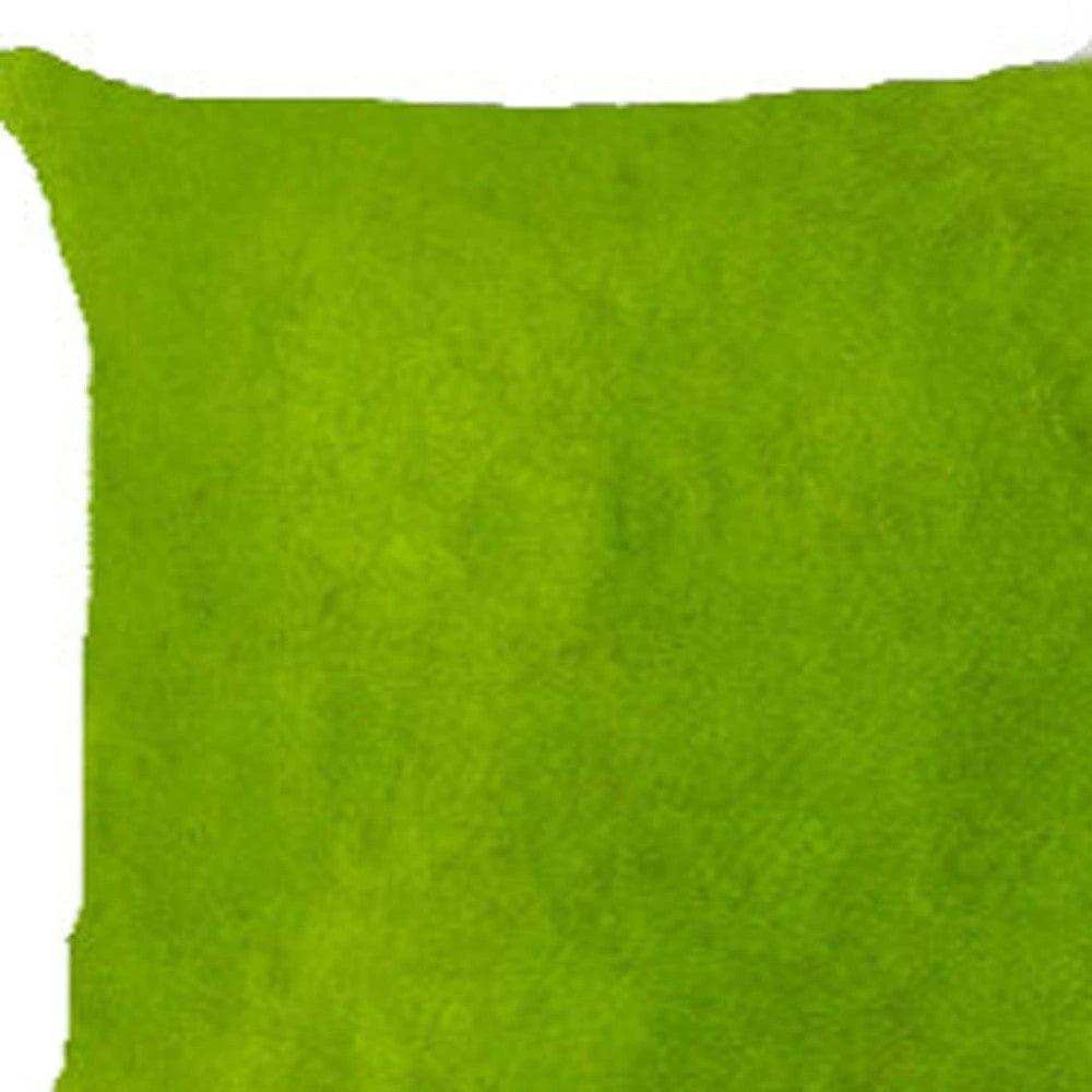 Set of Two Lime Green Cowhide Throw Pillow - Homeroots - Flyclothing LLC
