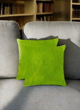 Set of Two Lime Green Cowhide Throw Pillow - Homeroots