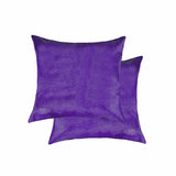 18 X 18 Purple Cowhide Throw Pillow - Homeroots