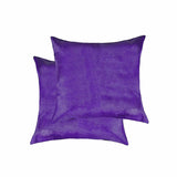 18 X 18 Purple Cowhide Throw Pillow - Homeroots