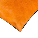 18" X 18" X 5" Orange Cowhide  Pillow 2 Pack - Homeroots