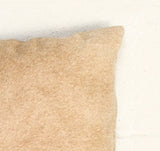 Set of Two 12" X 20" Tan Cowhide Throw Pillow - Homeroots