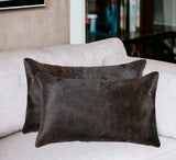 Set of Two 12" X 20" Chocolate Cowhide Throw Pillow - Homeroots - Flyclothing LLC