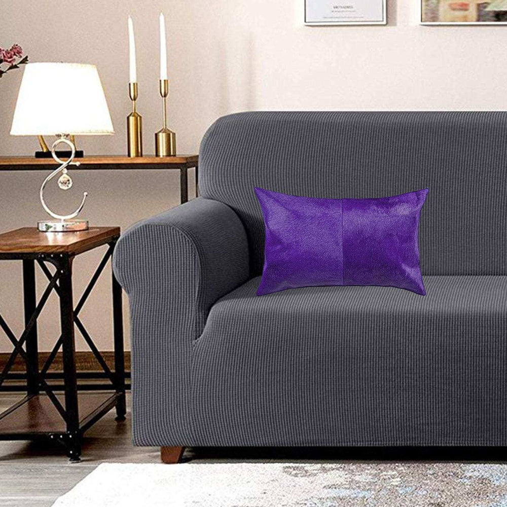 12 X 20 Purple Cowhide Throw Pillow - Homeroots - Flyclothing LLC