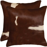 18" X 18" X 5" Brown And White Cowhide  Pillow 2 Pack - Homeroots