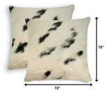 18 X 18 Black And White Cowhide Throw Pillow - Homeroots - Flyclothing LLC