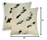 18 X 18 Black And White Cowhide Throw Pillow - Homeroots