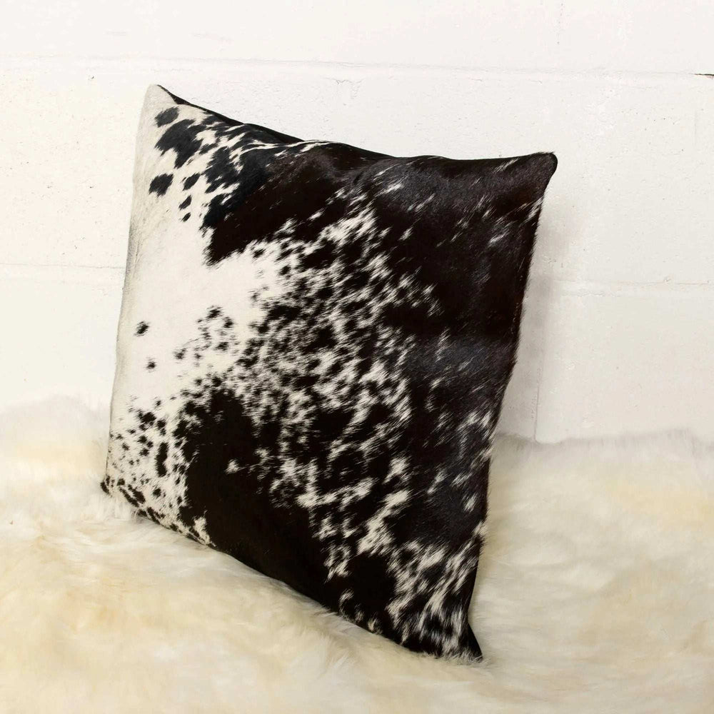 18 X 18 Black And White Cowhide Throw Pillow - Homeroots - Flyclothing LLC