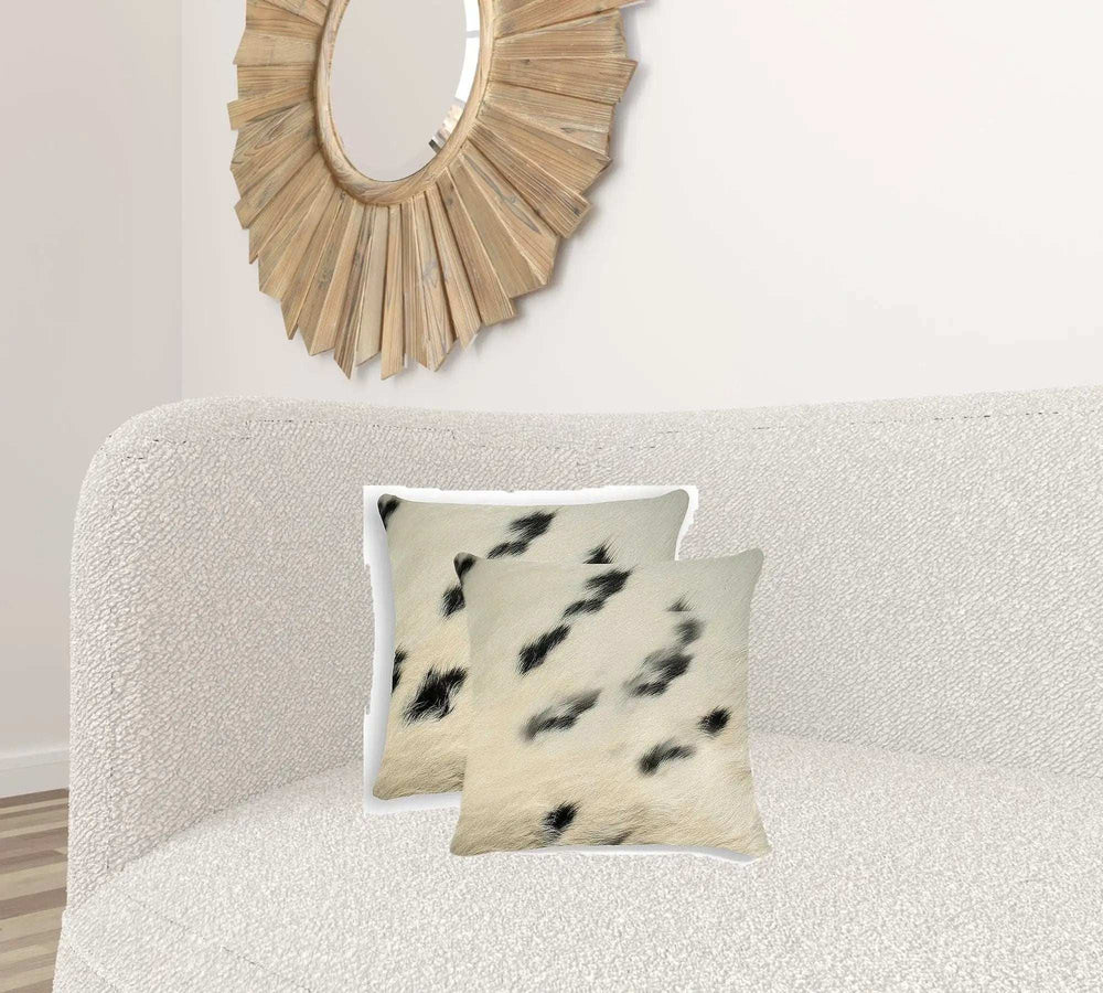 18 X 18 Black And White Cowhide Throw Pillow - Homeroots - Flyclothing LLC