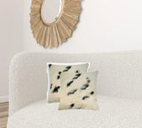 18 X 18 Black And White Cowhide Throw Pillow - Homeroots