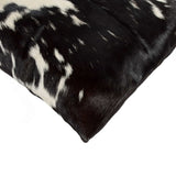 Set of Two 12" X 20" Black and White Cowhide Throw Pillows - Homeroots