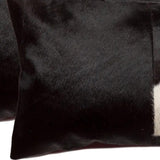 Set of Two 12" X 20" Black and White Cowhide Throw Pillows - Homeroots