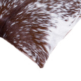 Set of Two 18" Brown and White Cowhide Throw Pillow - Homeroots