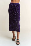 J.NNA Sequin Back Slit Midi Skirt - Trendsi - Flyclothing LLC