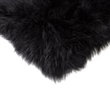 17" X 17" Black Sheepskin Solid Color Pad - Homeroots