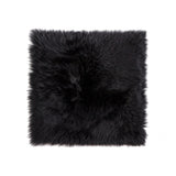 17" X 17" Black Sheepskin Solid Color Pad - Homeroots