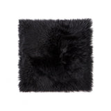 17" X 17" Black Sheepskin Solid Color Pad - Homeroots - Flyclothing LLC