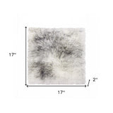 17" X 17" Gray Synthetic Animal Print Pad - Homeroots - Flyclothing LLC