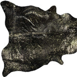 60" X 84" Chocolate And Gold Cowhide - Area Rug - Homeroots - Flyclothing LLC