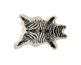 5' X 7' Black and White Faux Cowhide Zebra Print Area Rug - Homeroots - Flyclothing LLC