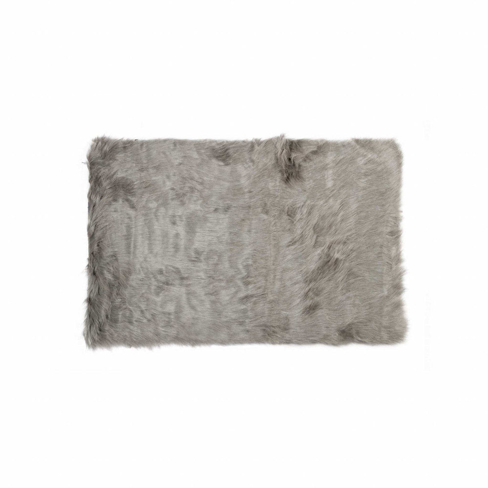 3' X 5' Gray Rectangular Faux Fur - Area Rug - Homeroots - Flyclothing LLC
