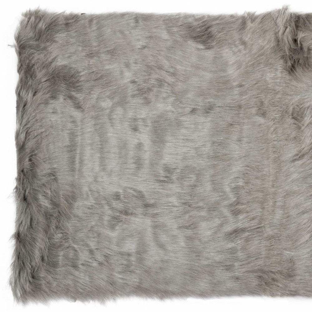 3' X 5' Gray Rectangular Faux Fur - Area Rug - Homeroots - Flyclothing LLC