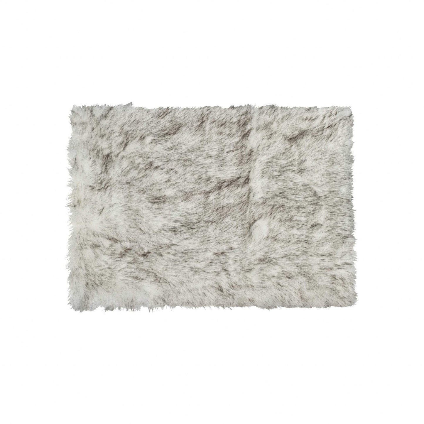 3' X 5' Gray Faux Fur Area Rug - Homeroots - Flyclothing LLC