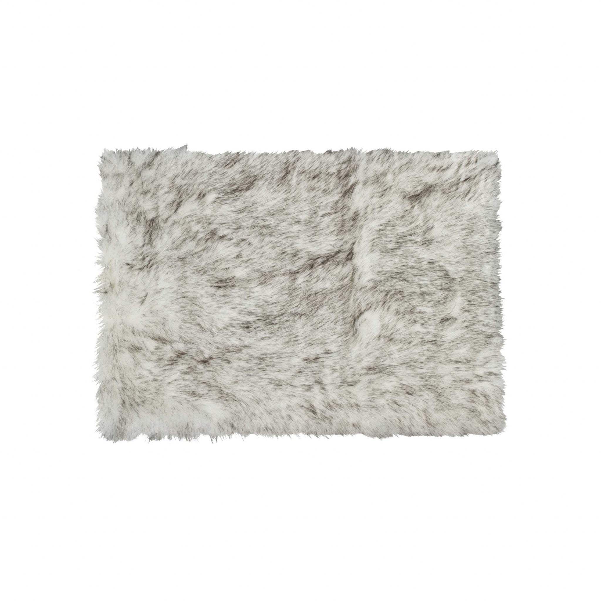 3' X 5' Gray Faux Fur Area Rug - Homeroots - Flyclothing LLC
