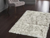 3' X 5' Gray Faux Fur Area Rug - Homeroots