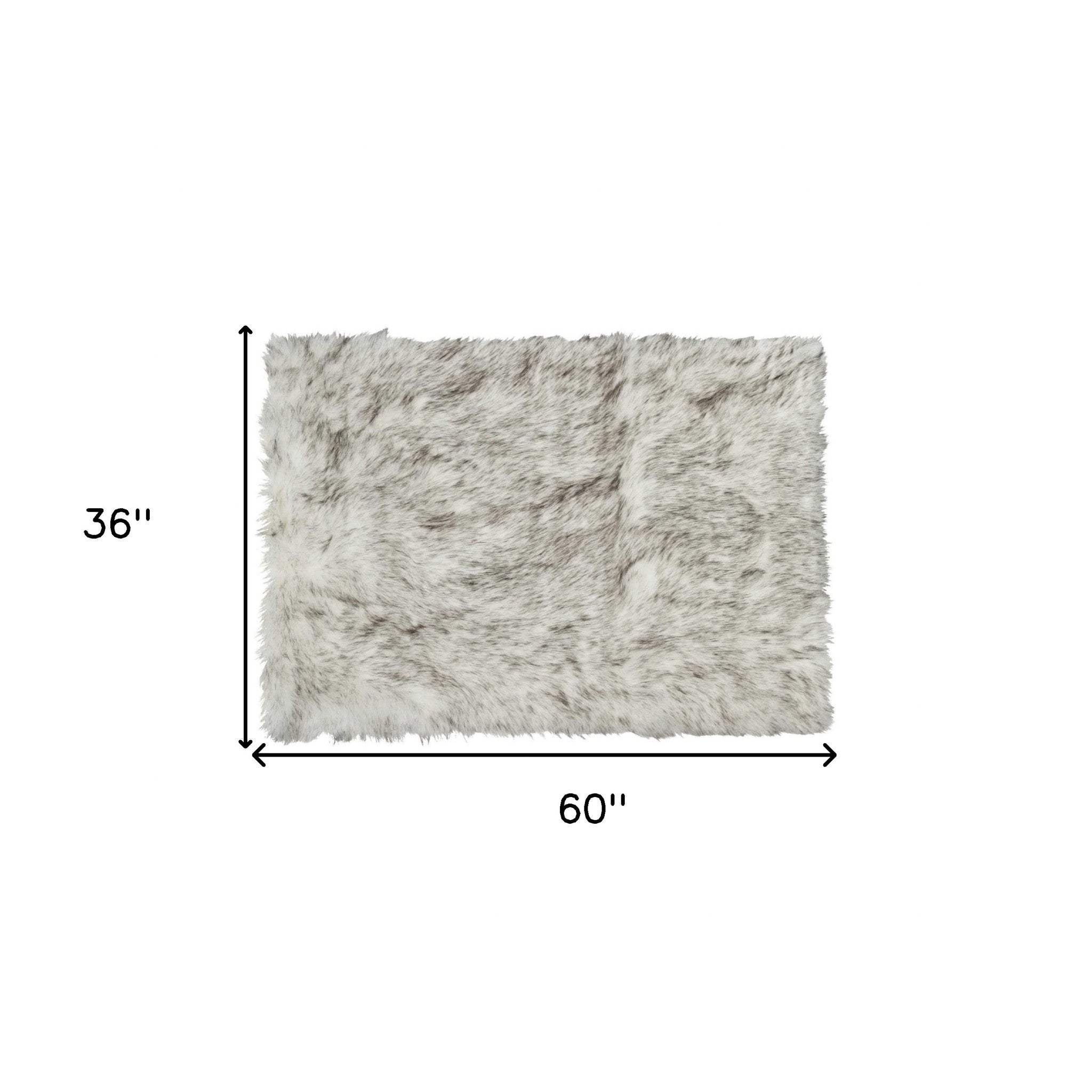 3' X 5' Gray Faux Fur Area Rug - Homeroots - Flyclothing LLC