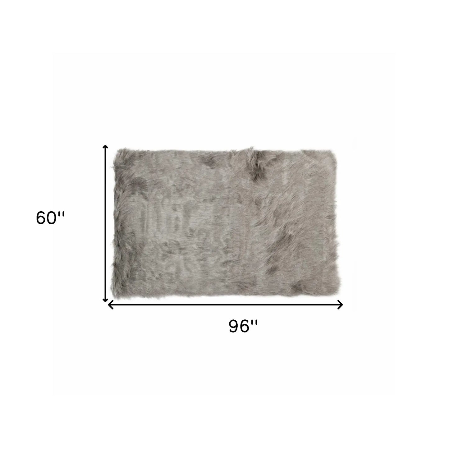 5' X 8' Gray Faux Sheepskin Area Rug - Homeroots - Flyclothing LLC