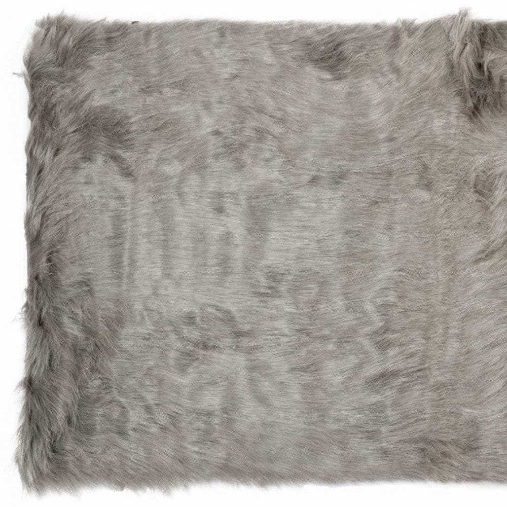 5' X 8' Gray Faux Sheepskin Area Rug - Homeroots - Flyclothing LLC