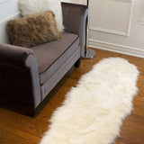 2' X 6' Off White Faux Sheepskin Machine Tufted Non Skid Area Rug - Homeroots - Flyclothing LLC