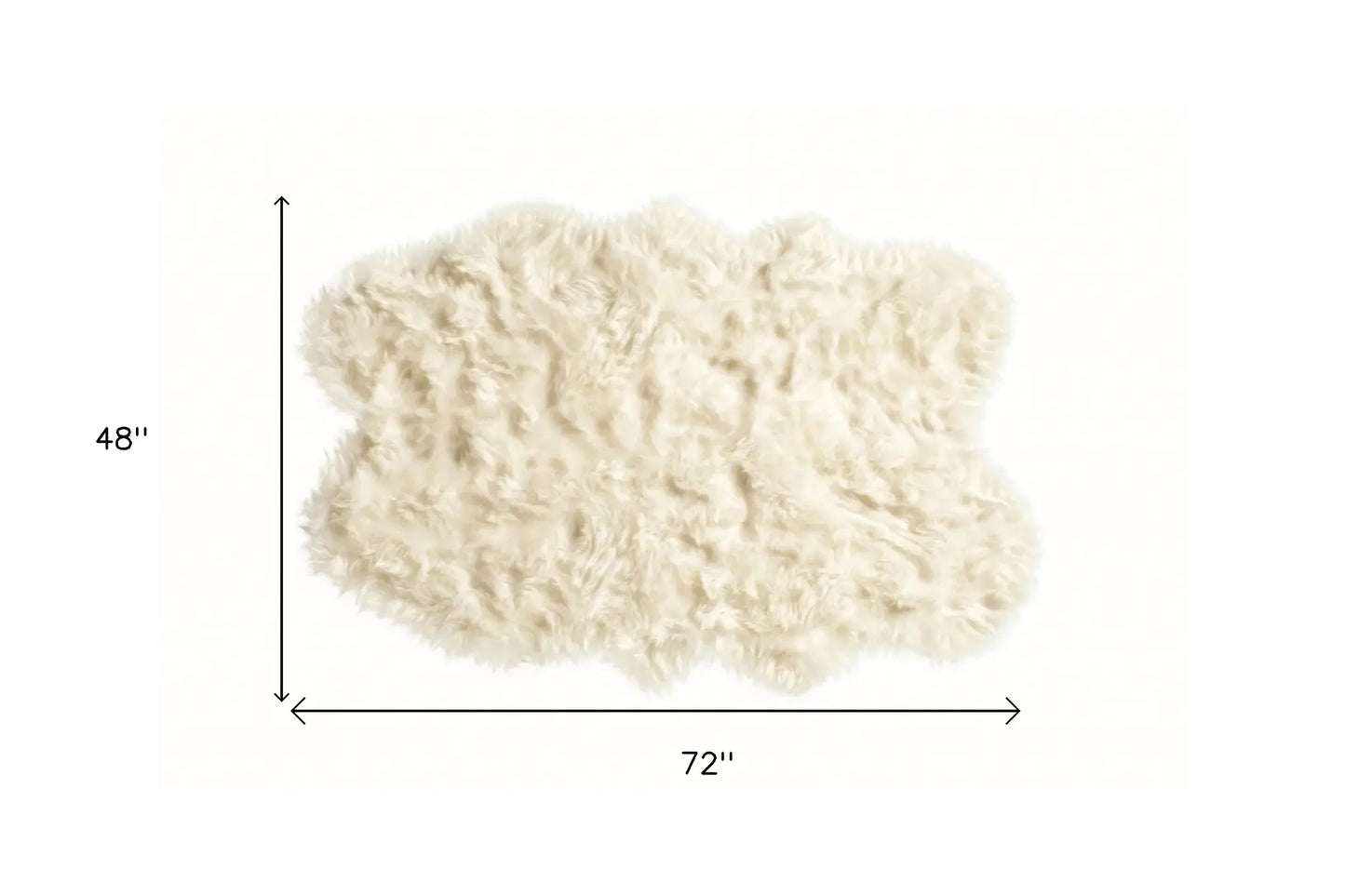4' X 6' Off White Faux Sheepskin Washable Area Rug - Homeroots - Flyclothing LLC