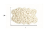 4' X 6' Off White Faux Sheepskin Washable Area Rug - Homeroots - Flyclothing LLC
