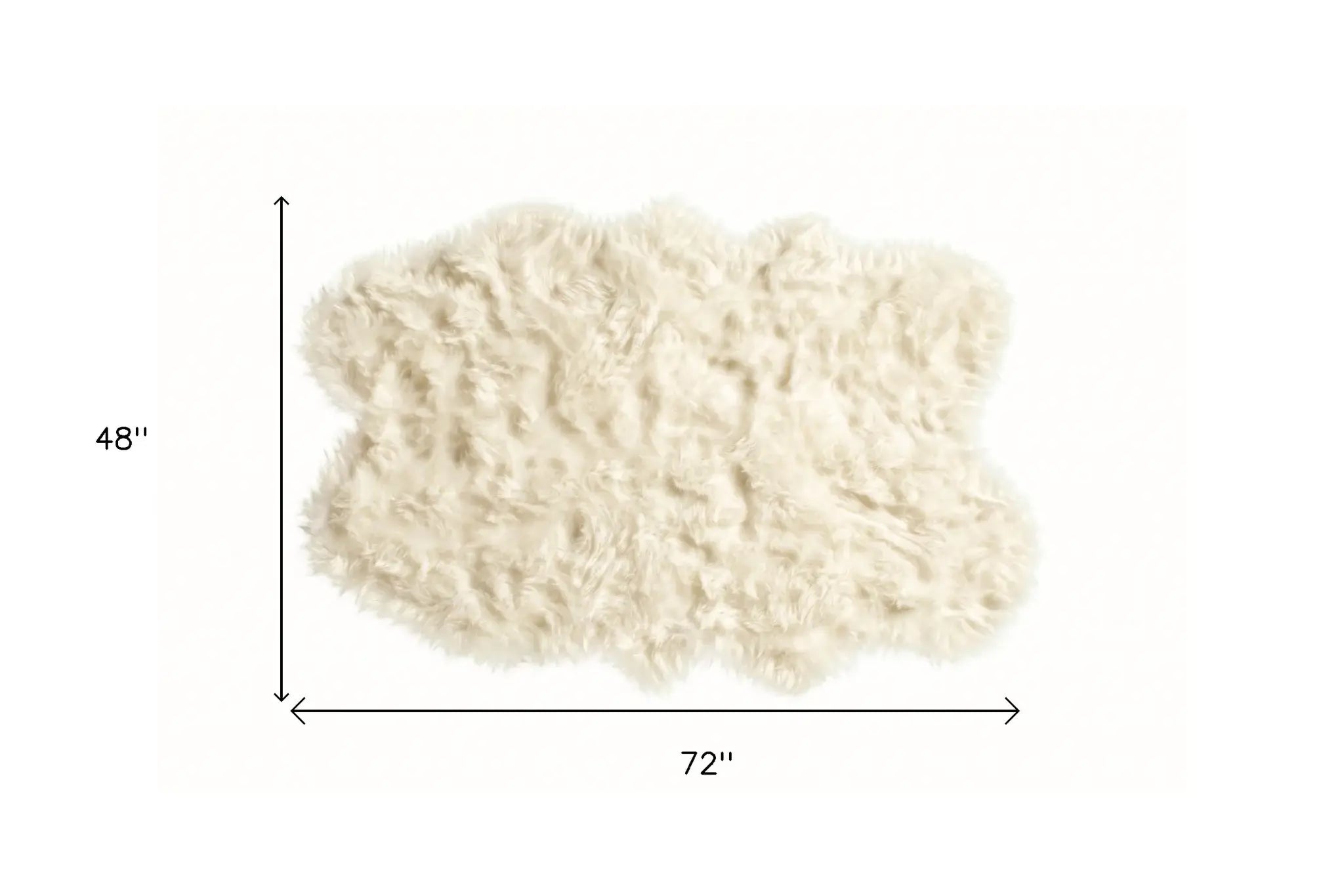4' X 6' Off White Faux Sheepskin Washable Area Rug - Homeroots - Flyclothing LLC