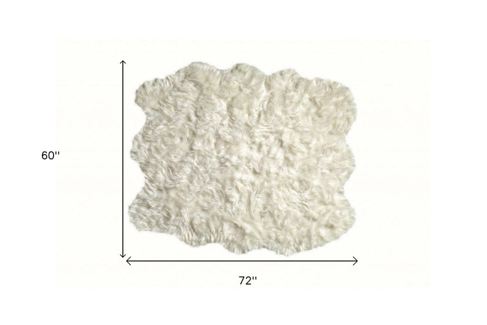 Off White Animal Print Area Rug - Homeroots - Flyclothing LLC