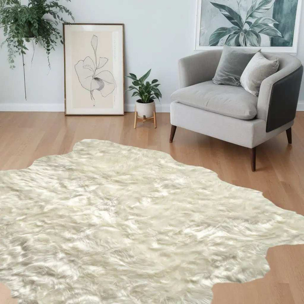 Off White Animal Print Area Rug - Homeroots - Flyclothing LLC