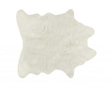 5' X 8' Off White Faux Fur Hand Knotted Washable Area Rug - Homeroots