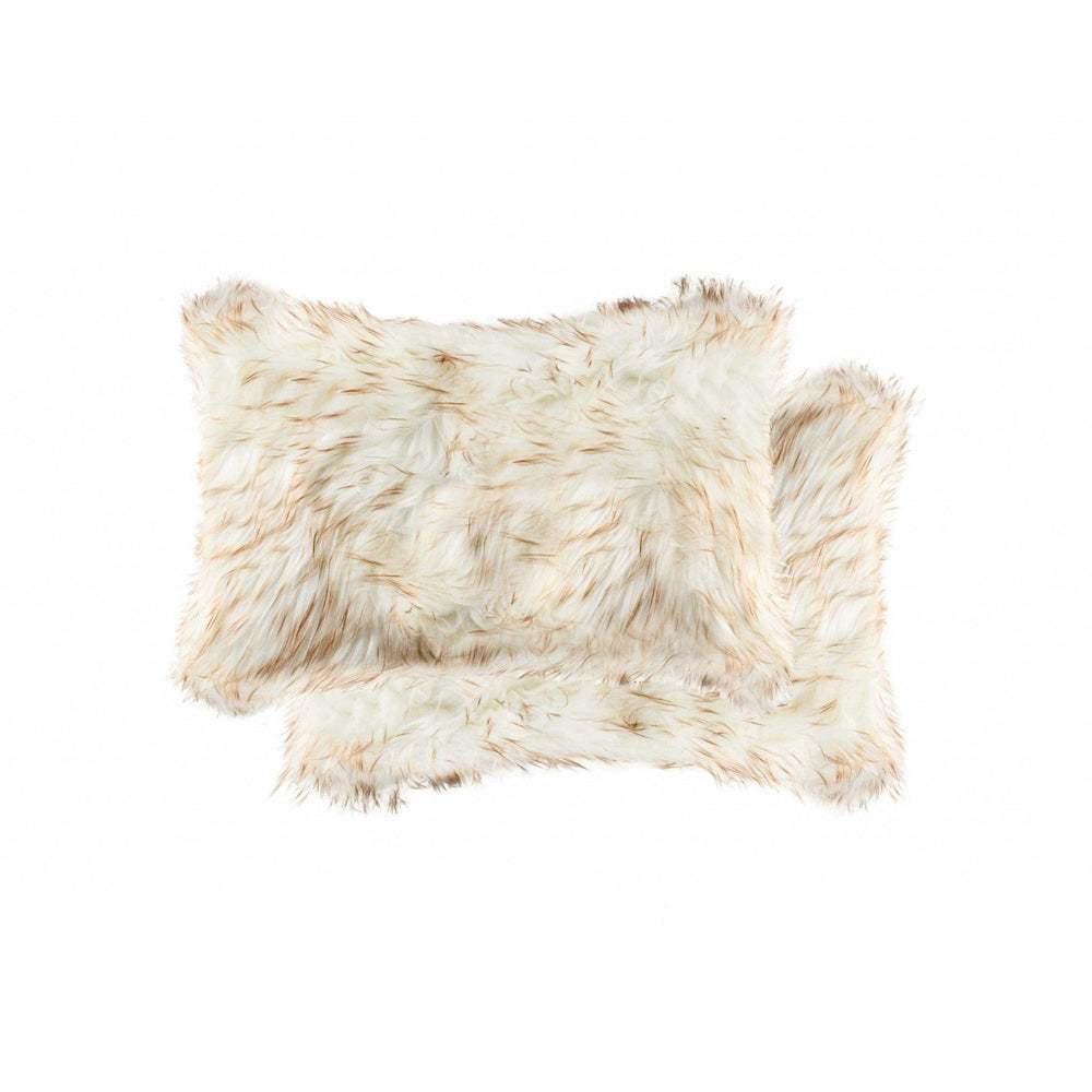12" X 20" X 5" Gradient Tan Faux  Pillow 2 Pack - Homeroots