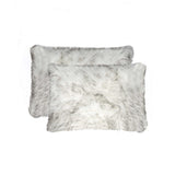 12" X 20" X 5" Gradient Gray Faux  Pillow 2 Pack - Homeroots